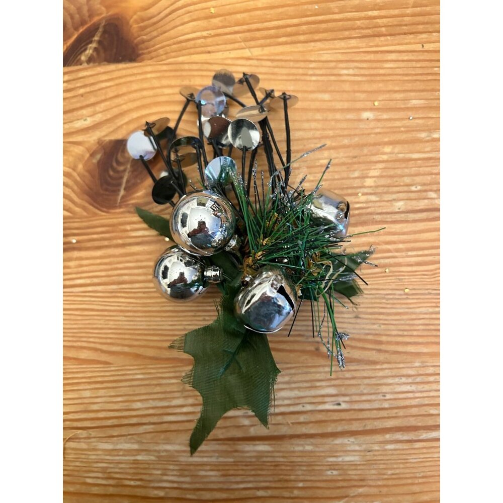 Vintage Christmas Pic Package Topper Retro Disco Sequins Christmas Ornament